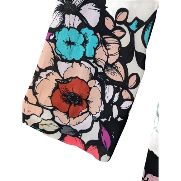 Express Dress floral spring sheath dress long sleeve multicolor bright 4 - Picture 3 of 8